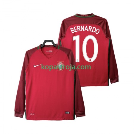Billiga Fotbollströjor Portugal BERNARDO 10 2016 Retro Hemma tröja Långärmad